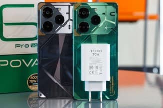 Το Tecno Poca 6 Pro συνοδεύεται από φορτιστή 70W και θήκη που ταιριάζει στο χρώμα