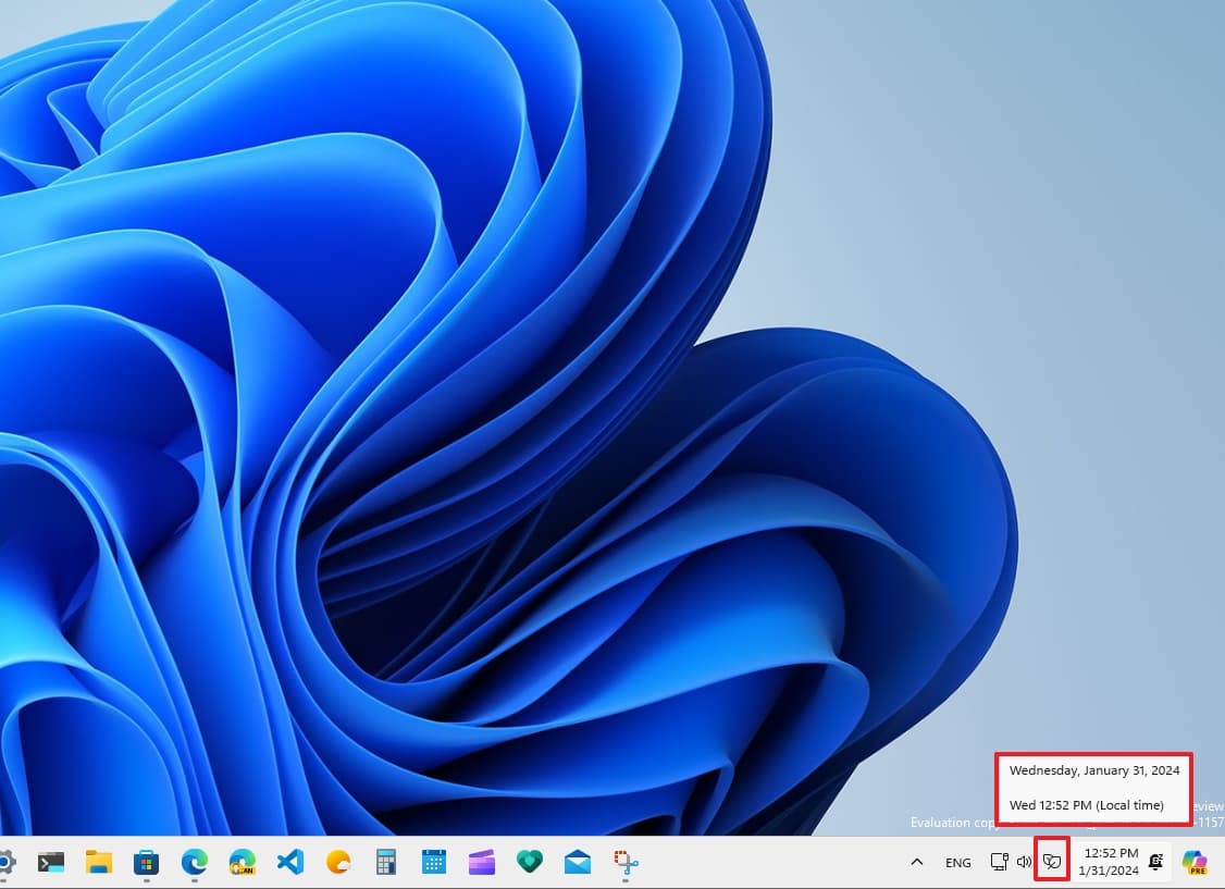 System Tray στο build 26040
