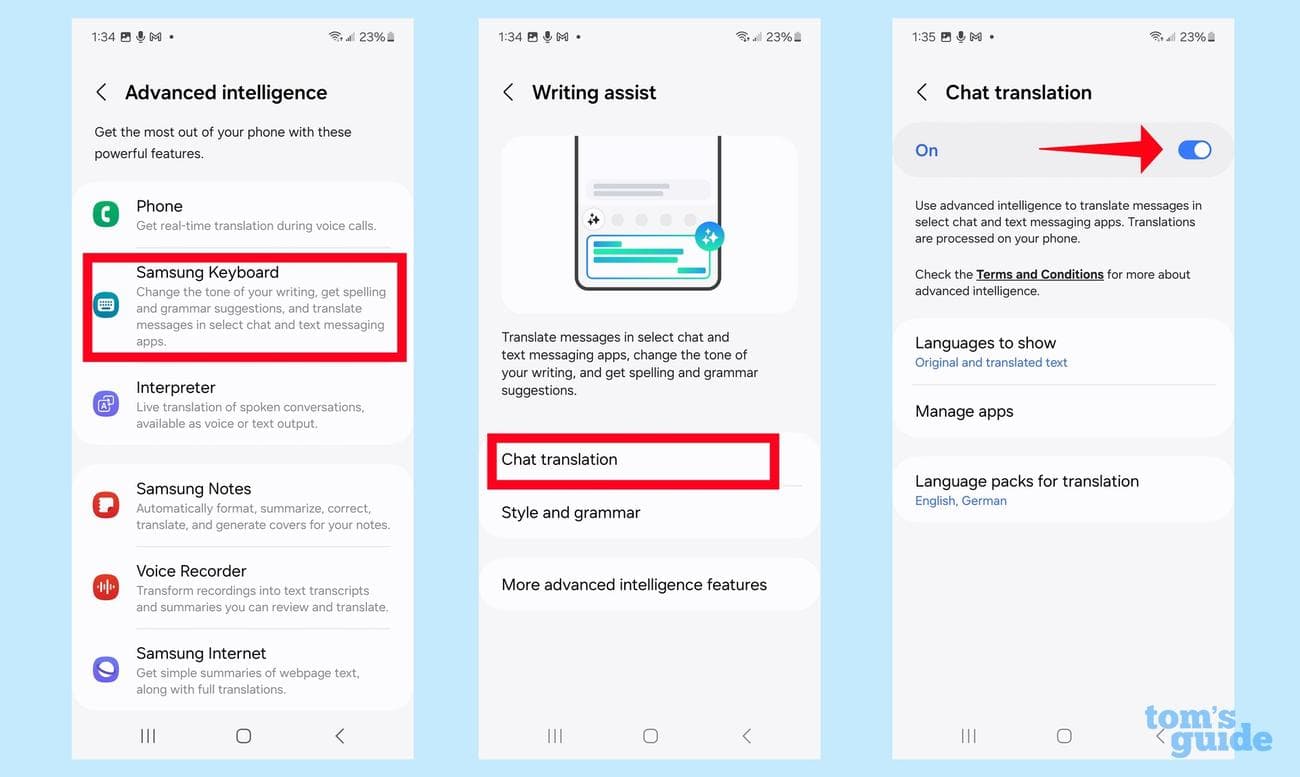 ενεργοποιήστε τη μετάφραση στη βοήθεια συνομιλίας