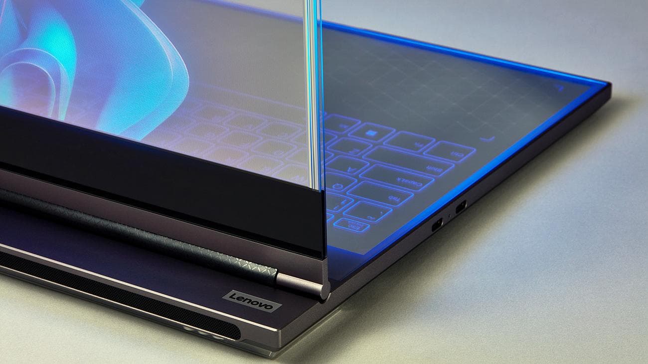 Φορητός υπολογιστής Lenovo ThinkBook με διαφανή οθόνη