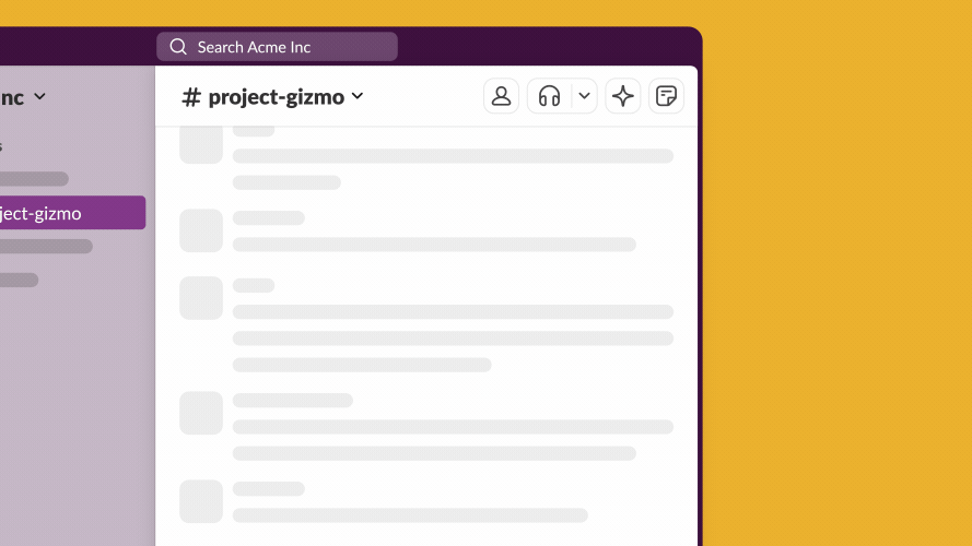 Gif που δείχνει πώς λειτουργεί η δυνατότητα Slack Summarize AI.