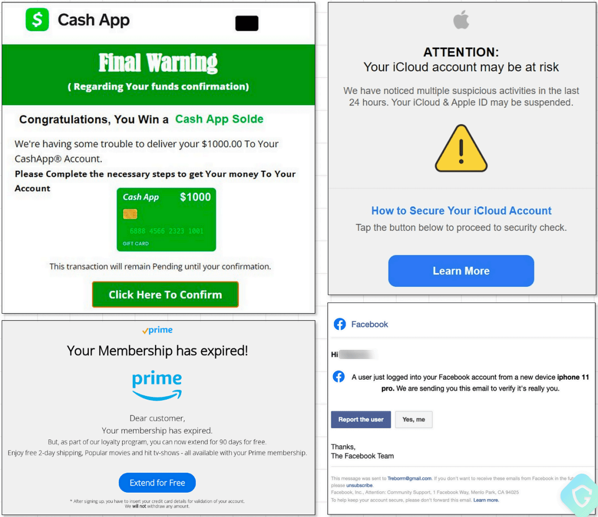 Δείγματα απατηλών email