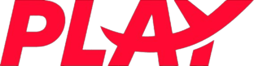 το λογότυπο των αεροπορικών εταιρειών play σε λευκό φόντο
