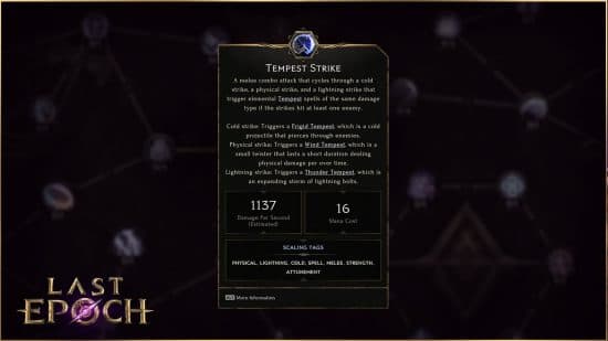 Last Epoch - επανασχεδιασμένη δεξιότητα Primalist Tempest Strike.