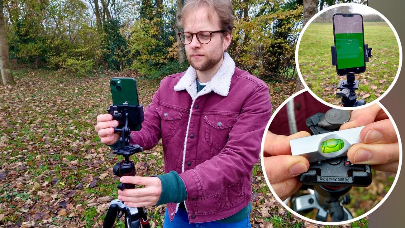 Ρύθμιση τριπόδου ενός iphone