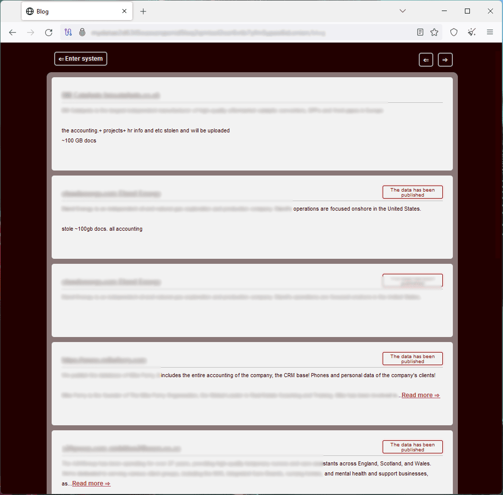 Το site εκβιασμών του Alpha