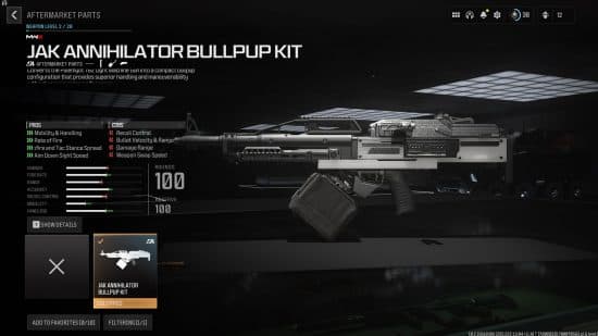 Ανταλλακτικά MW3 Aftermarket: ένα μεγάλο LMg με το απόθεμα αφαιρεμένο.