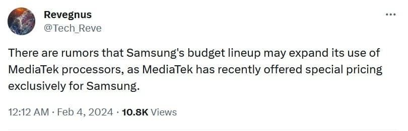 Φήμες λένε ότι η MediaTek προσφέρει στη Samsung ειδική τιμολόγηση για τα chipset Dimensity - Θα σκεφτόταν η Samsung να χρησιμοποιήσει Dimensity AP για μελλοντικά ναυαρχίδες τηλέφωνα;
