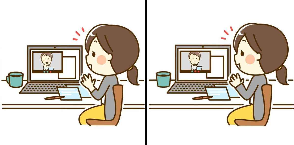 τεστ παρατηρητικότητας «Βρες τις διαφορές» γυναίκα βιντεοκλήση