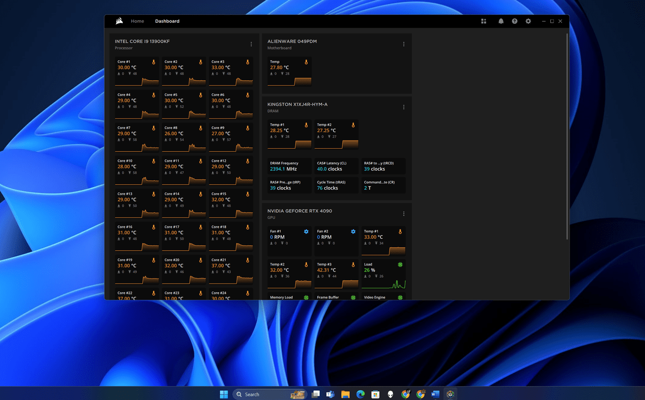 Corsair Vengeance i7500 review unit running iCue software