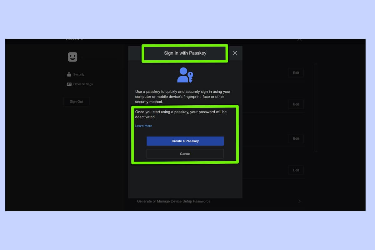 Βήμα 3 με κλειδί πρόσβασης PlayStation