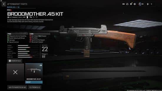 Ανταλλακτικά MW3 aftermarket: ένα μικρό πλήρως αυτόματο πιστόλι με ξύλινο κοντάκι.