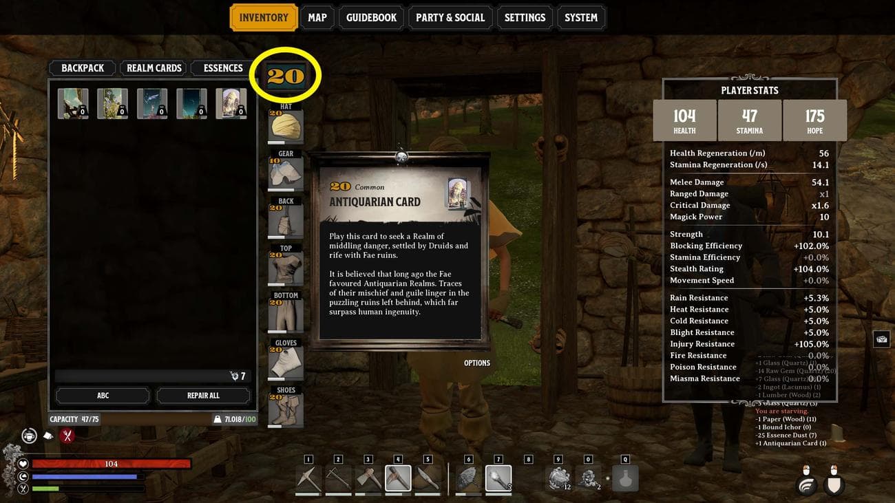 Αποκτήστε τη βαθμολογία του εξοπλισμού σας έως και 20 στο Nightingale.