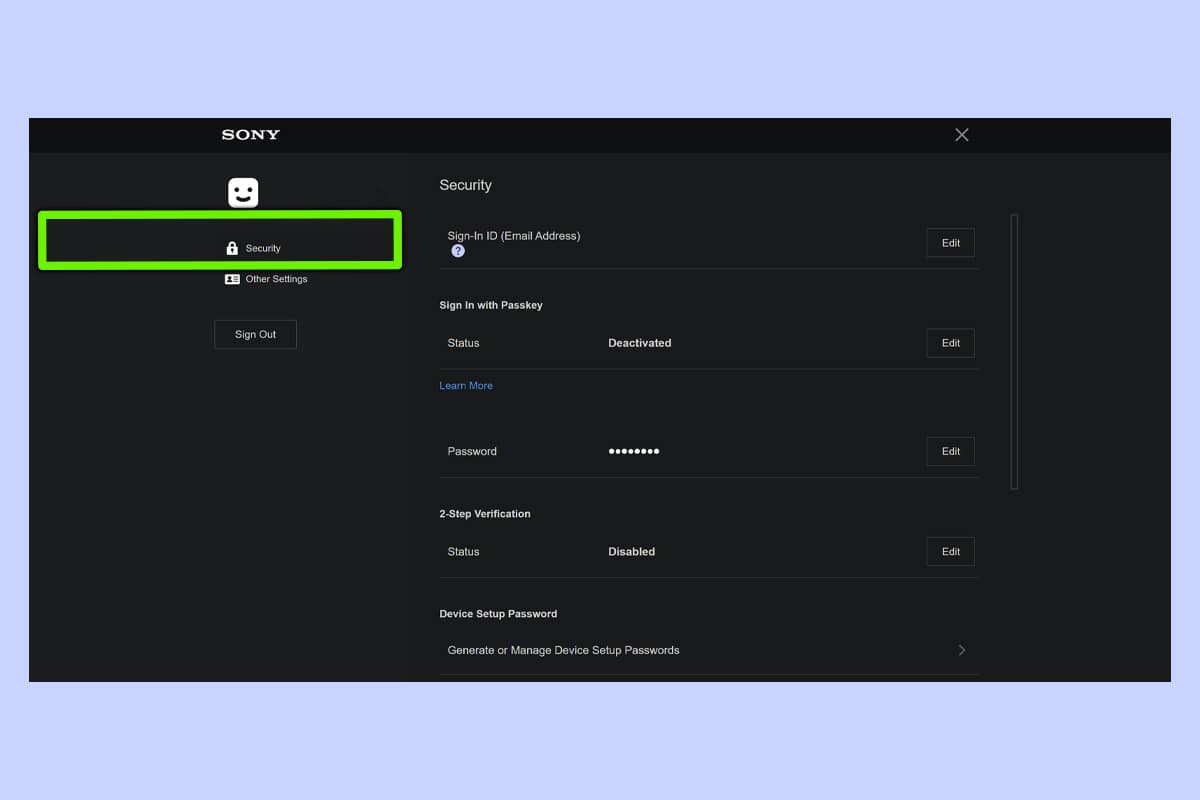 Ρύθμιση κλειδιού πρόσβασης PlayStation 2