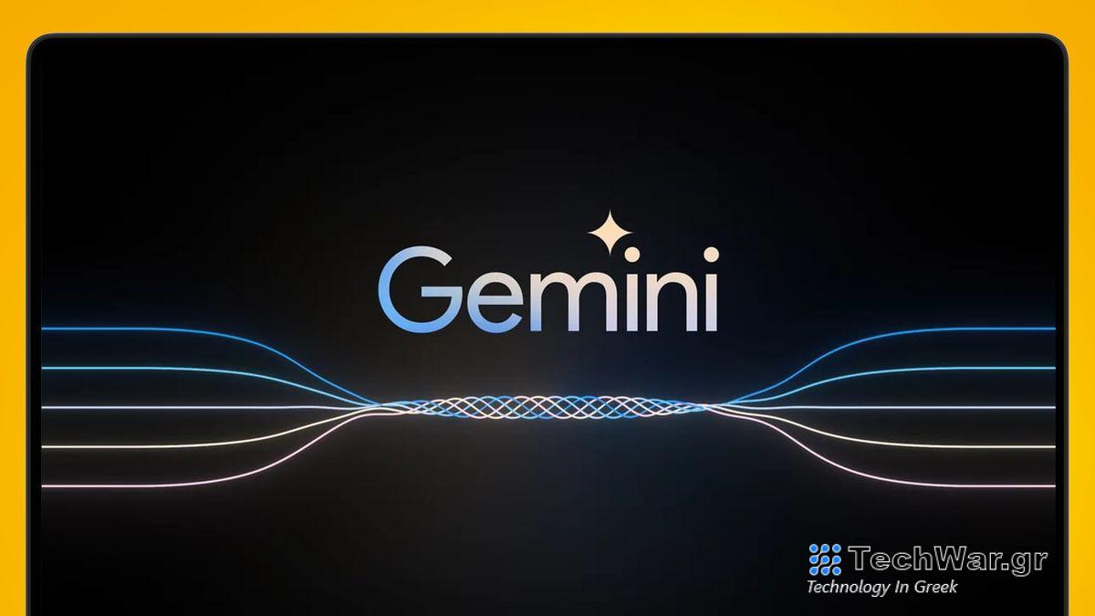 The Google Gemini logo on a laptop screen that
