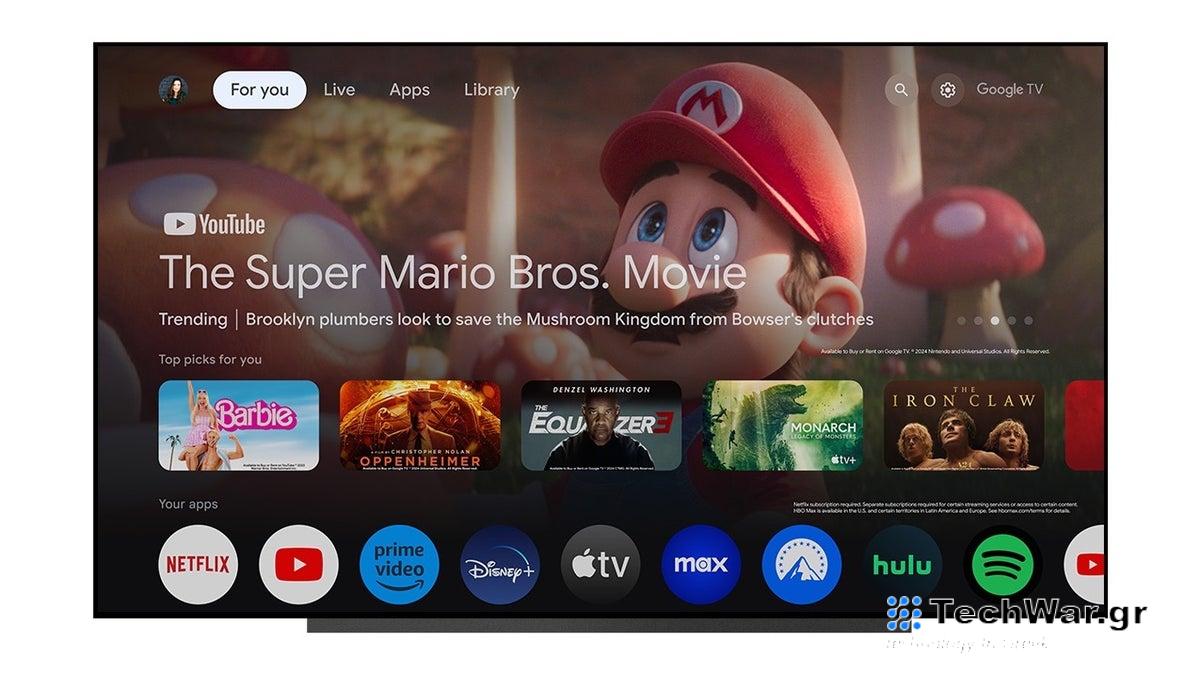 Το Google TV αποκτά σχεδιαστική προσαρμογή που κάνει τις αγαπημένες σας εφαρμογές πιο προσιτές