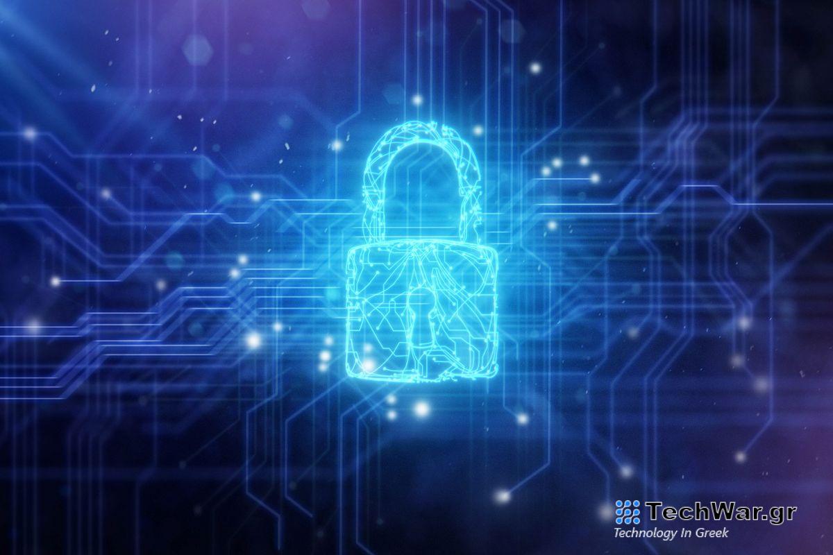 Padlock against circuit board/cybersecurity background