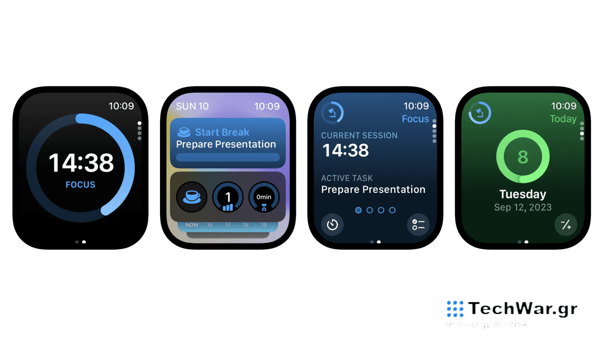 Screenshots of the Focus app from the Apple App Store