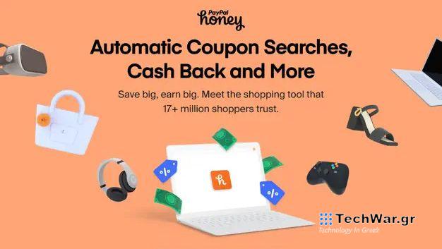 A promo image for the Paypal Honey for Safari app from the Apple App Store