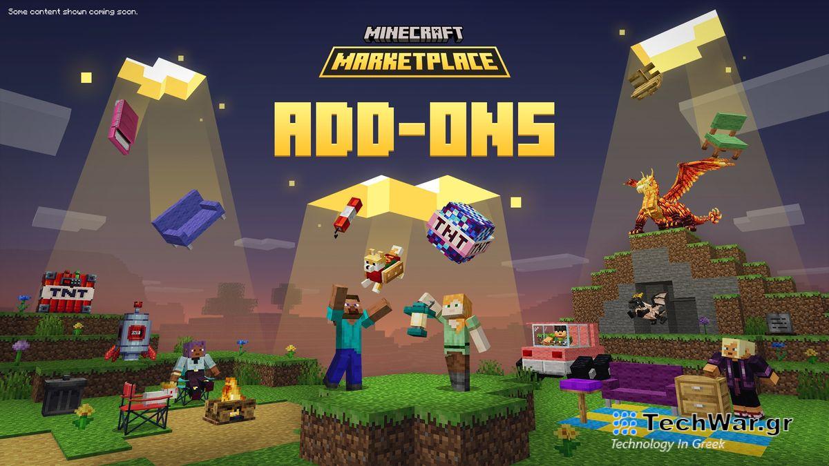 Keyart for Minecraft: Bedrock Edition Marketplace add-ons.