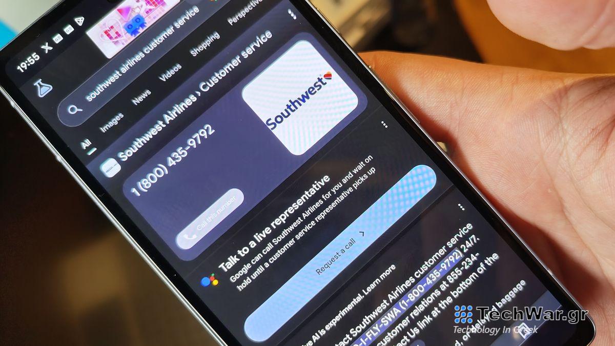 close up of Google Pixel 7a using Talk to a Live Representative