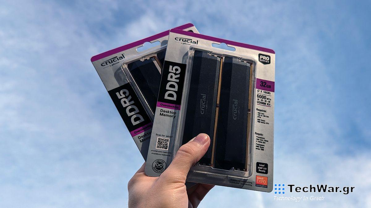 Crucial Pro Series Overclocking desktop memory in front of blue skies