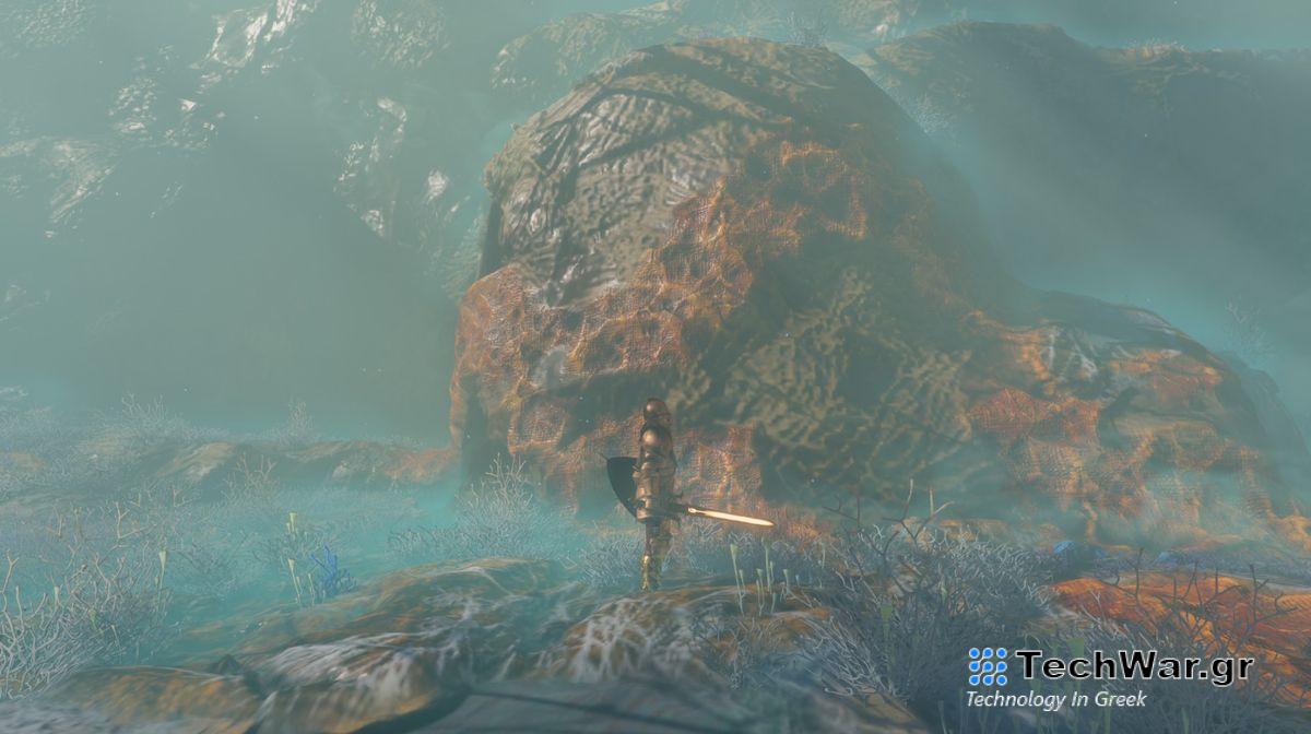 Enshrouded screenshot of player standing by Amber