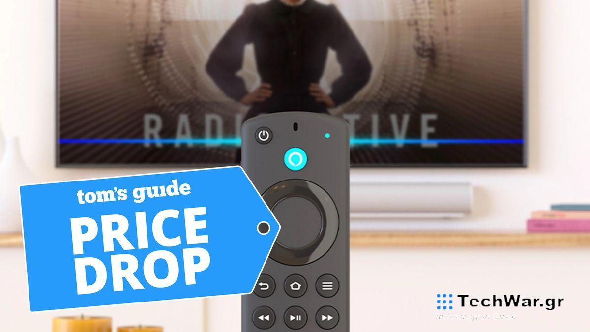 Amazon Fire TV remote shown in front of a Fire TV