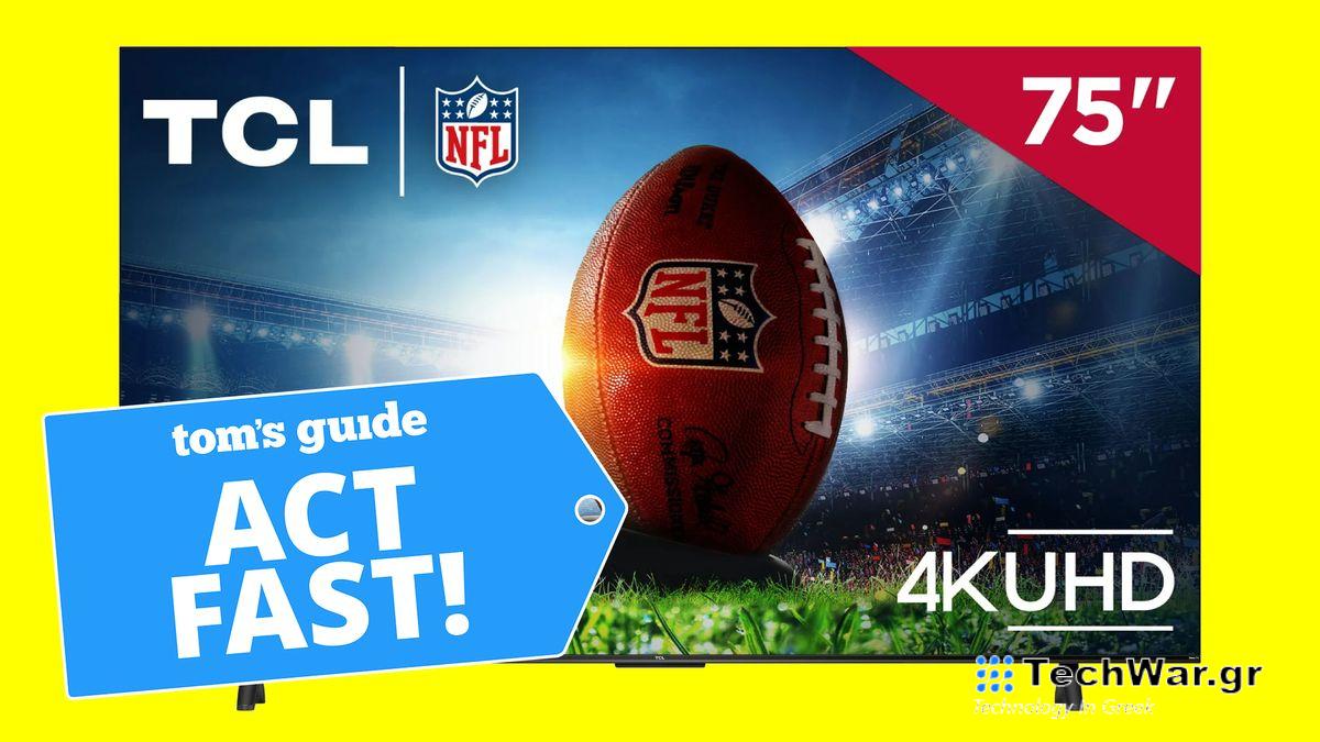 TCL 4-Series TV shown against yellow background