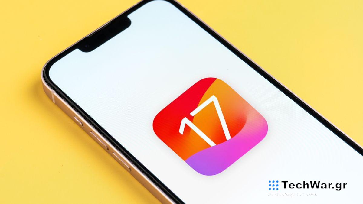 iOS 17 logo on iPhone