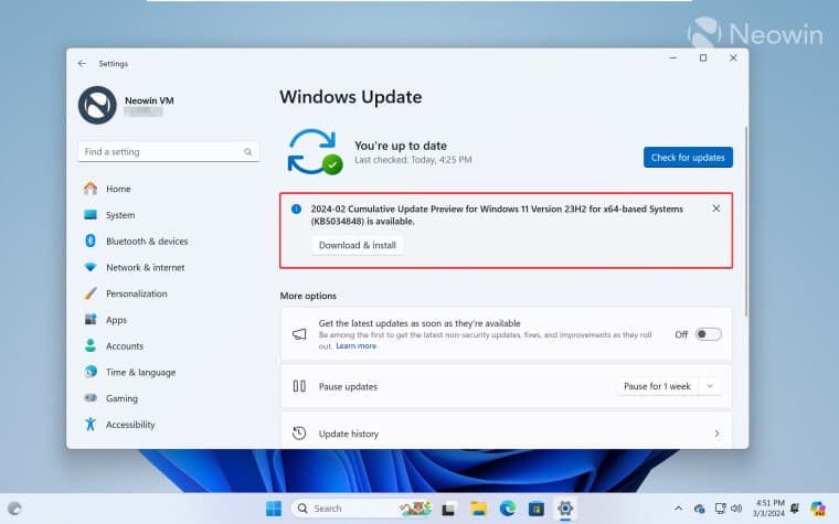 Η εφαρμογή Ρυθμίσεις των Windows 11s εμφανίζει προαιρετικές ενημερώσεις