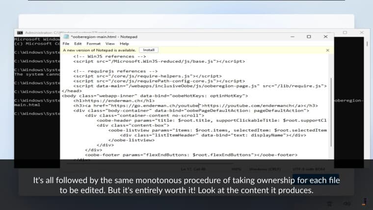 Τροποποίηση του OOBE EULA χρησιμοποιώντας μυστική κονσόλα προγραμματιστή
