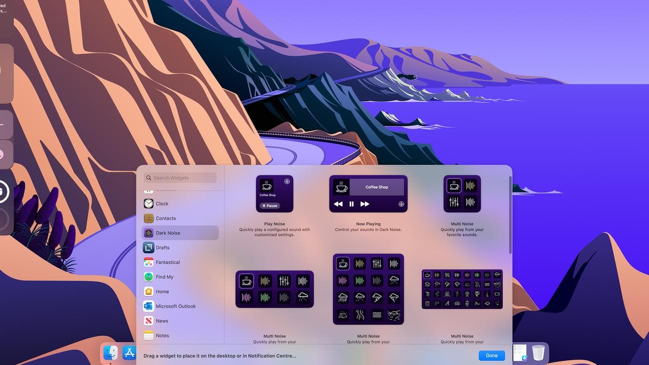 Γραφικά στοιχεία στο macOS Sonoma
