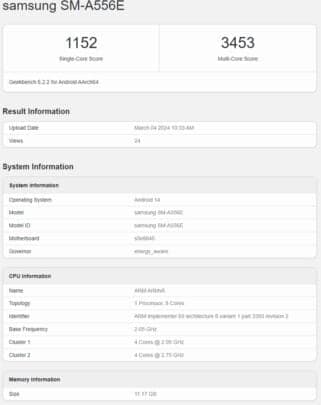 Galaxy A55 12 GB RAM