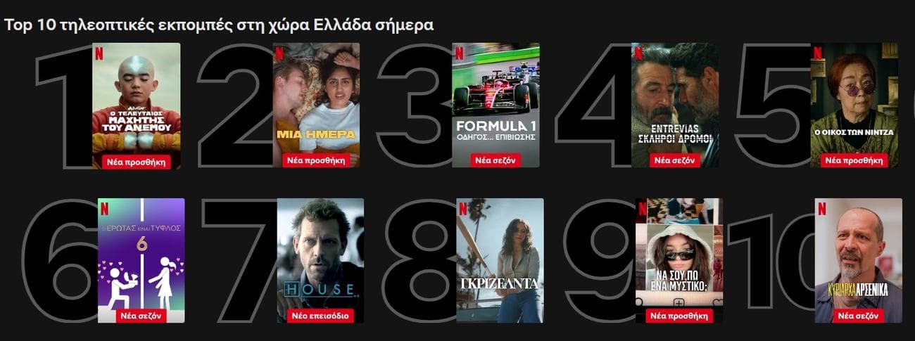 Netflix Top 10 σειρές (1/3)