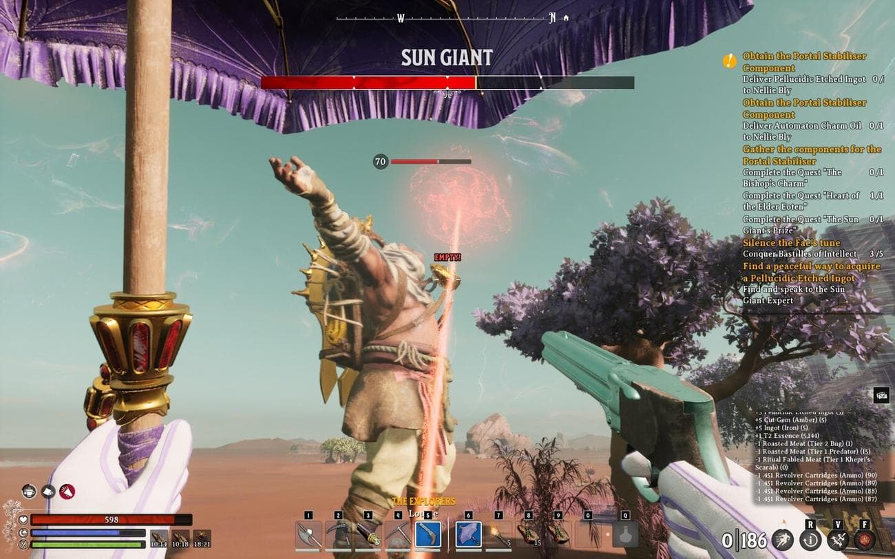 Nightingale screenshot of a Sun Giant casting a spell