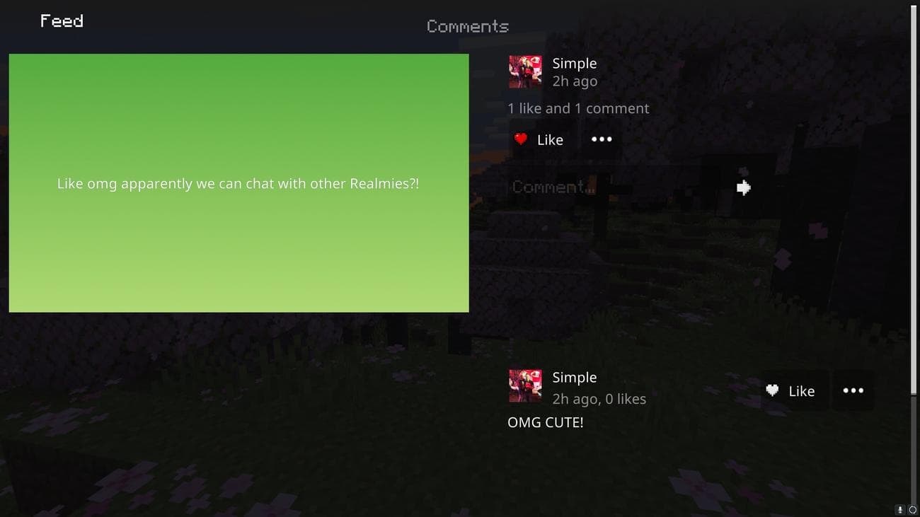 Επιλογές μενού Minecraft για Realms