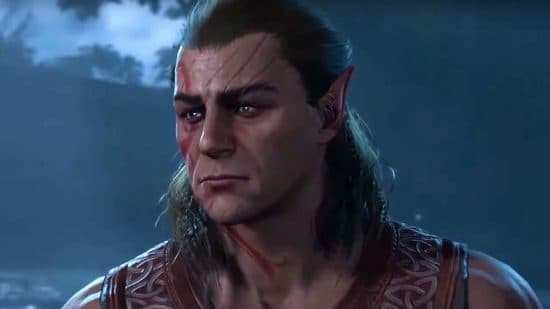 Baldur's Gate 3 καλύτερες κατασκευές: Halsin, Δρυίδης και πιθανός σύντροφος, το πρόσωπό του χαρακτηρίζεται από σημάδια από τα νύχια ενός ζώου και κόκκινα δρυιδικά τατουάζ.