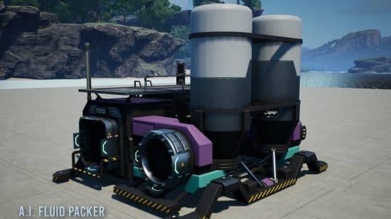 Μία από τις συσκευές που μπορείτε να φτιάξετε με τα Fluid Extras, ένα από τα καλύτερα Satisfactory mods.