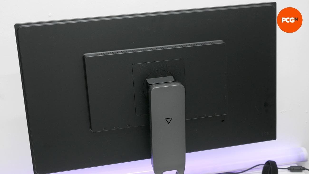 Dough Spectrum One review image showing the back of the monitor. To the top right, you can see the PCGN logo.