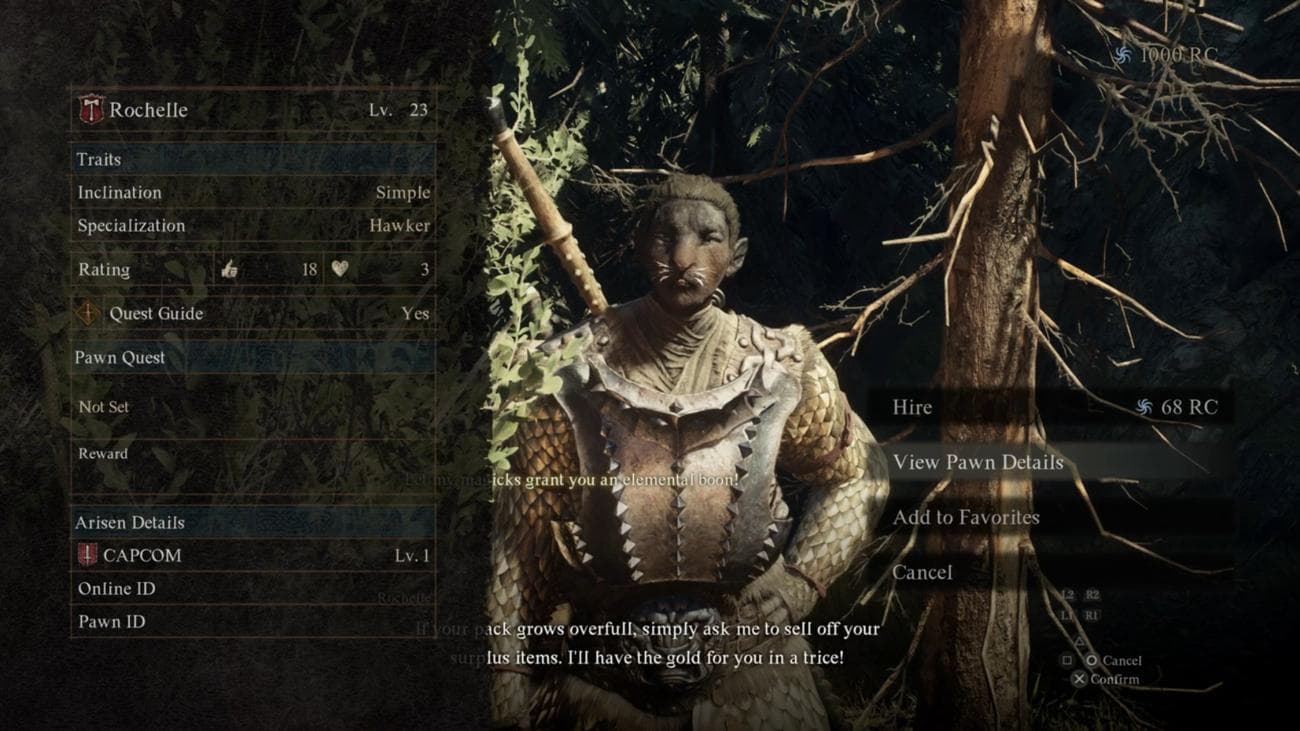 Επιστρατεύοντας ένα πιόνι στο Dragon's Dogma 2.