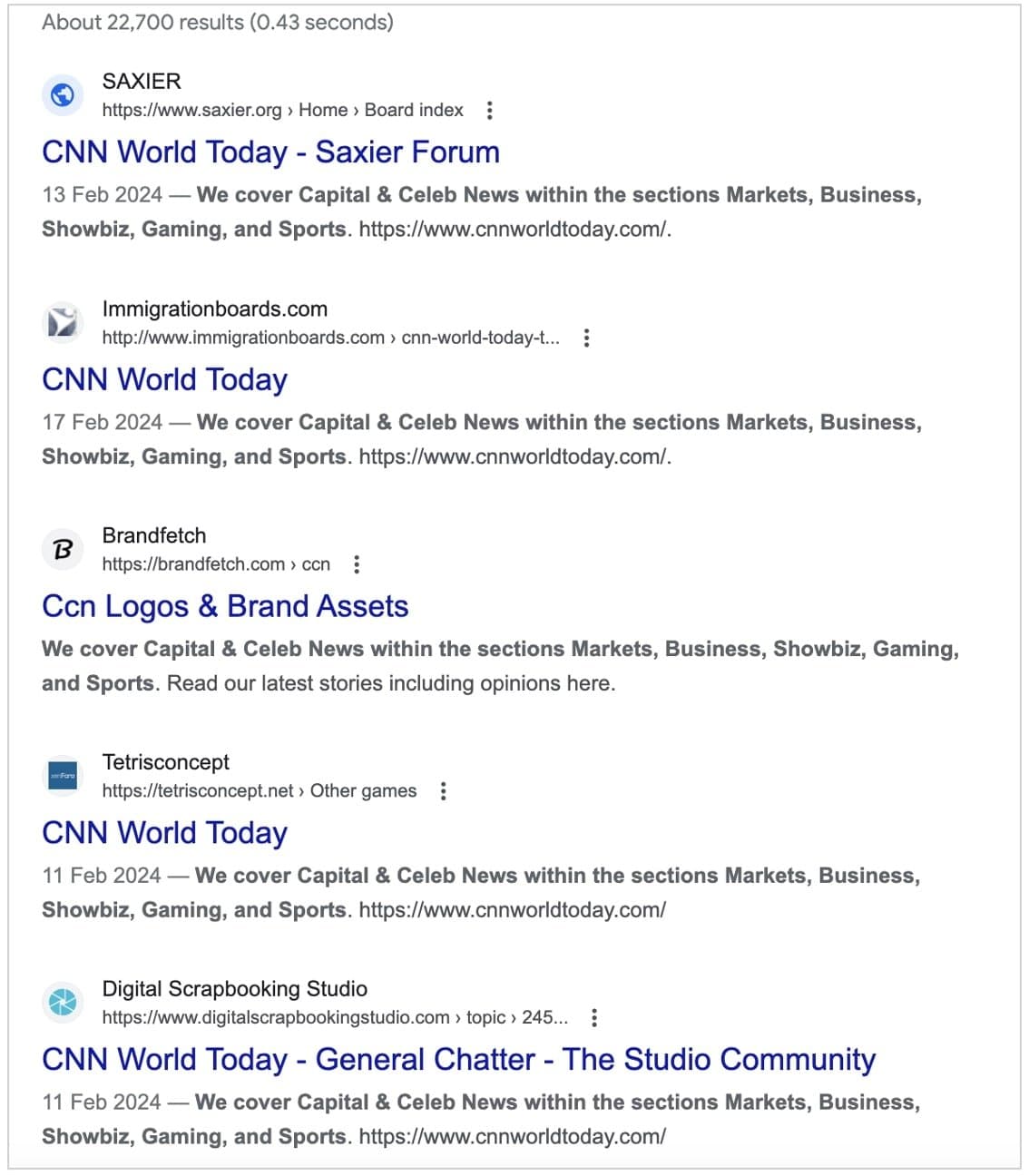 Πολλαπλά φόρουμ και ιστότοποι ειδήσεων είναι ανεπιθύμητα