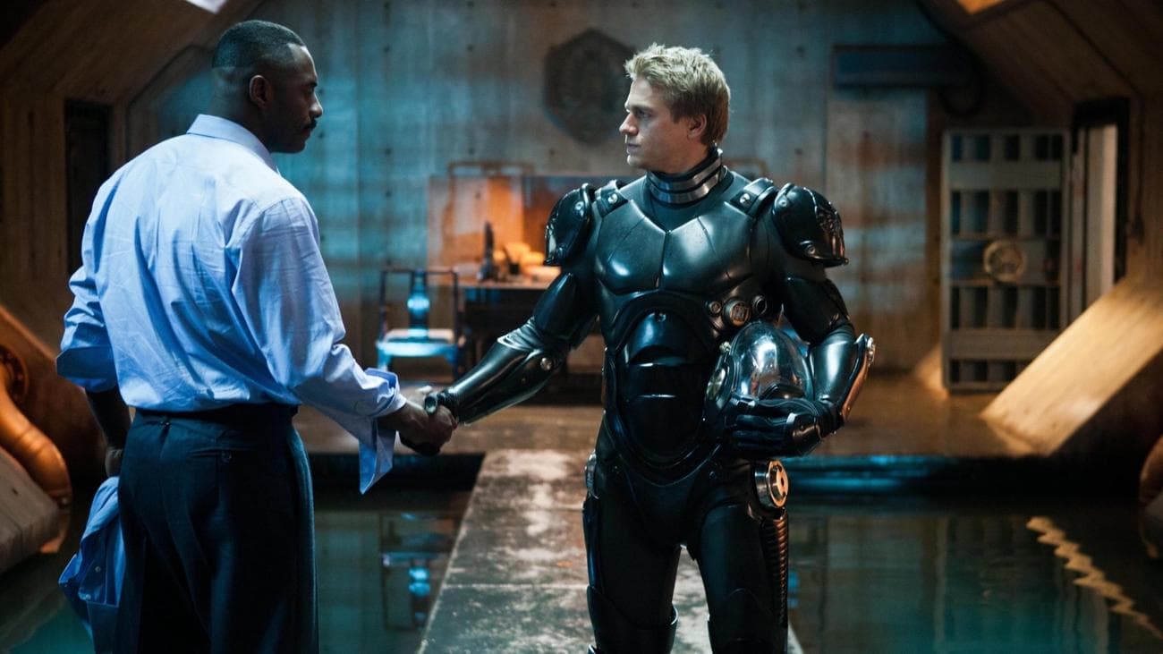 Idris Elba and Charlie Hunnam in "Pacific Rim."