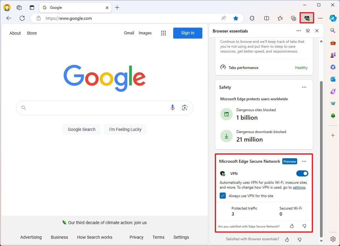 Configure VPN per site on Edge