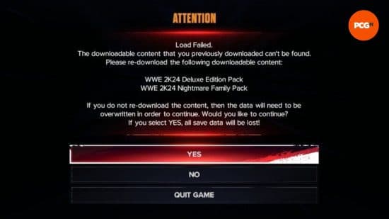 Σφάλμα WWE 2K24 DLC: Ένα μήνυμα σφάλματος στο παιχνίδι πάλης και αθλητισμού WWE 2K24