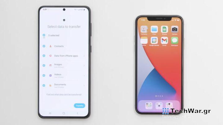 Transfer Data Apple iPhone To Samsung Galaxy Smart Switch
