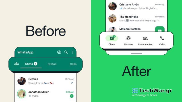 WhatsApp For Android Bottom-Mounted And Redesigned Navigation Bar