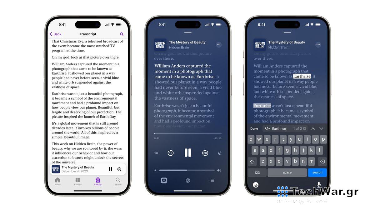 Transcripts Apple Podcasts iOS 17.4