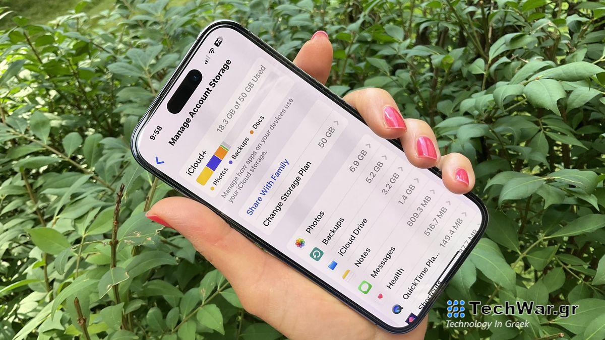 iCloud on iPhone in hand