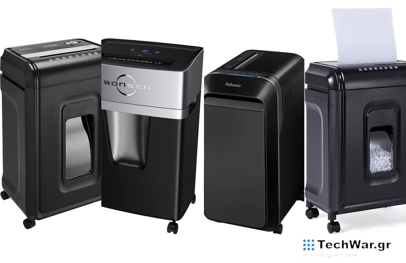 The best paper shredders for small offices on a plain white background.